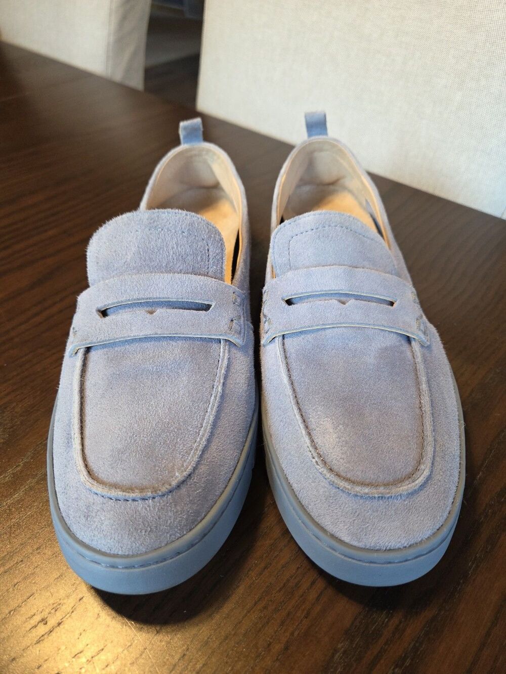 Vionic Uptown Loafers Womens 11 WIDE Skyway Blue Suede Comfort  Quiet Luxury - Picture 2 of 7